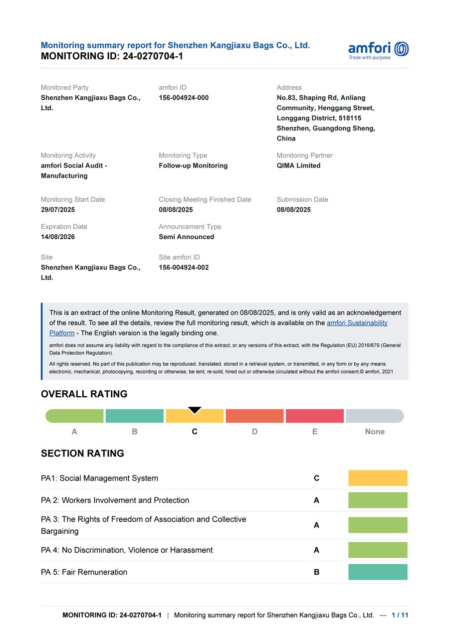 BSCI certificate